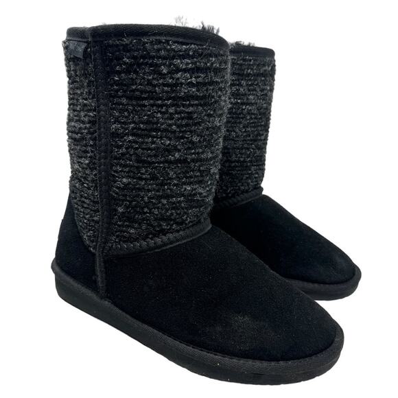 Minnetonka Black Suede‎ and Fabric Shearling Boots 7 - Picture 1 of 7